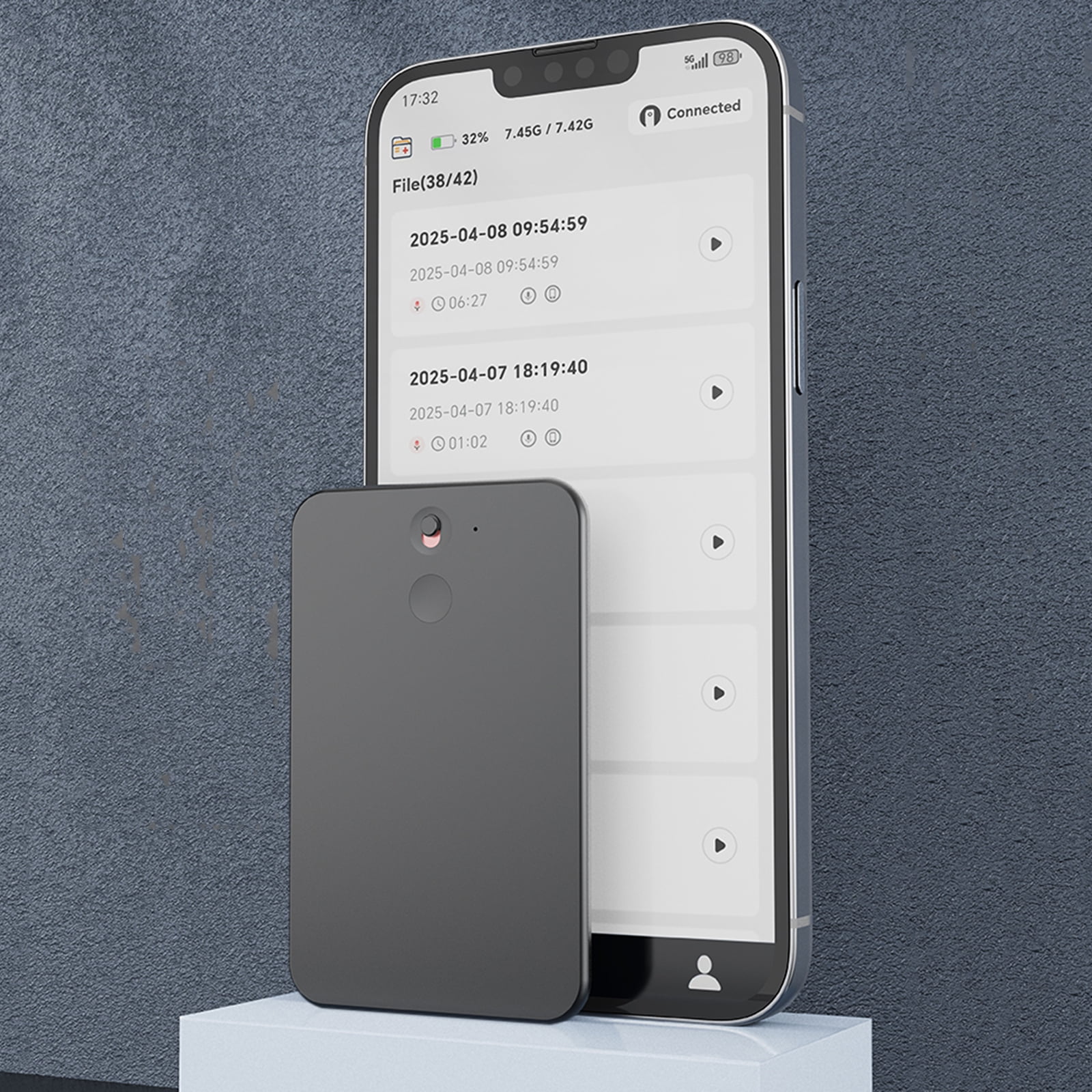 HUISZJ AI Voice Recorder, 80+ Languages Real-Time Transcription Tool, Digital Recording Device