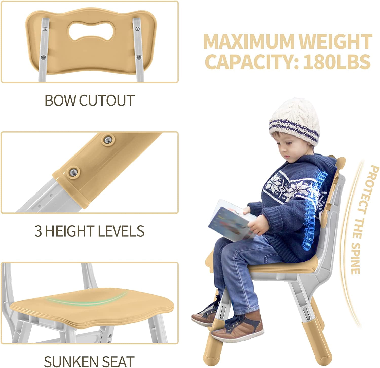 AINUO Toddler Table and Chairs Set for 4, 47.2"L x 23.6"W Height Adjustable Kids Activity Table with Graffiti Desktop, Study Play Table for Home Daycare Classroom