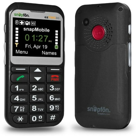 Snapfon ezTWO 3G Unlocked GSM Senior Cell Phone, SOS Button, Hearing Aid