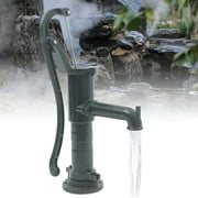 Miumaeov Heavy Duty Hand Operated Pump Cast Iron Outdoor Yard Pond Well Water Pitcher Maximum Pressure 26ft for Backyard Garden Green