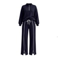 thumbnail image 4 of Xdegoge Womens 2 Piece Sweatsuits Half Zip Pullover Sweatshirt and Slit Wide Leg Pants Casual Lounge Sets Athletic Tracksuit, 4 of 9