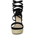 thumbnail image 3 of BLISSFUL STEP Women's Platform Espadrille Lace Up Wedge Heels Sandals, 3 of 6
