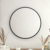 HBCY Creations Black Circle Wall Mirror 30 Inch Black Round Wall Mirror for Entryways, Washrooms, Living Rooms