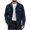 Navy, variant on Wyobmus Mens Shirt Button Down Jacket Cardigan Casual Solid Color Turndown Collar Shacket With Pockets Long Sleeve Black