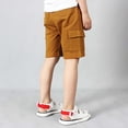 thumbnail image 6 of JAJAHO Boys Athletic Cargo Shorts Kids Sport Casual Drawstring Summer Running Solid Color Multi Pockets Loose Fit Straight Leg Shorts 4-12Y Soft Trousers, 6 of 7