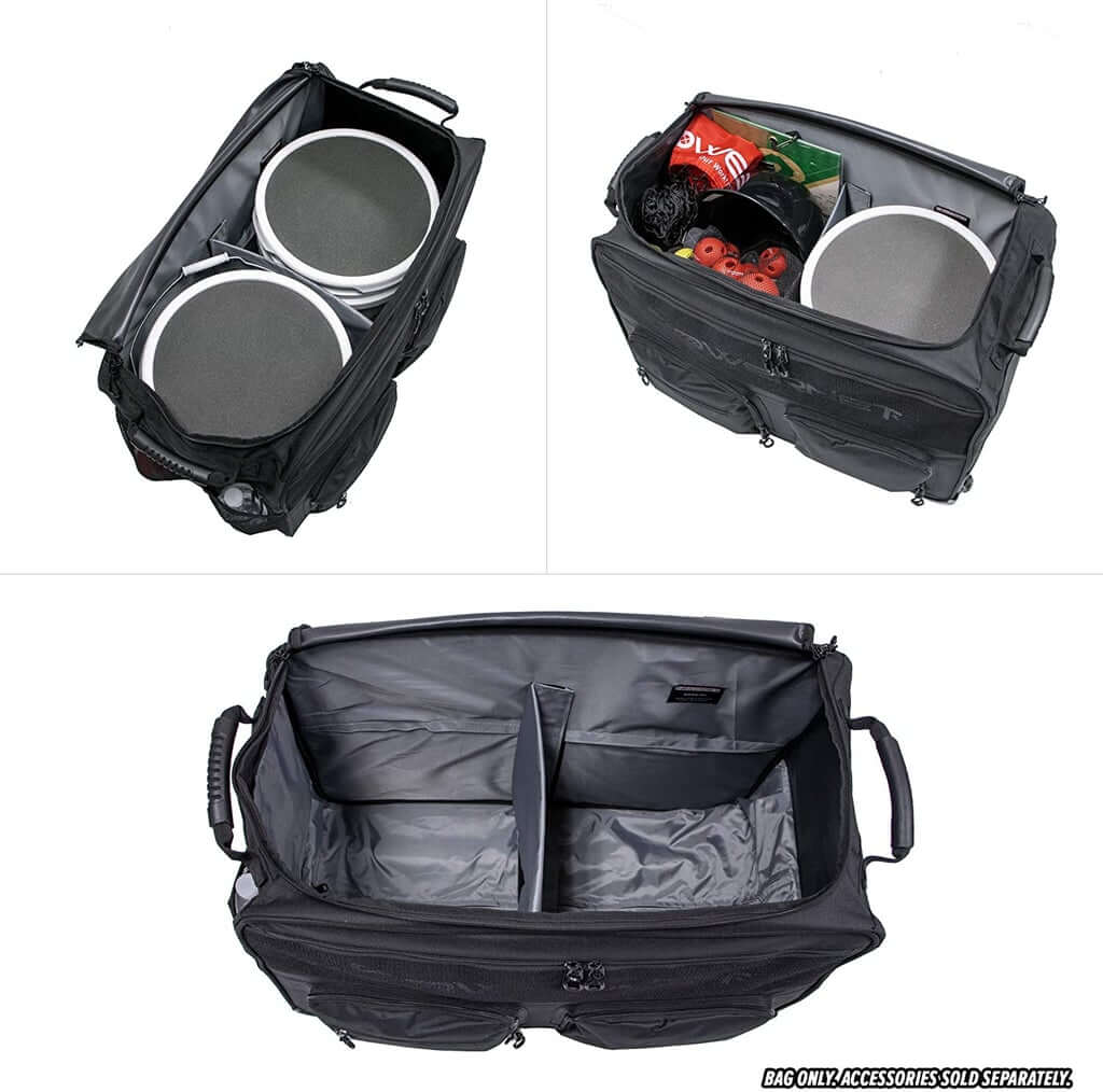 PowerNet Bucket Bag Baseball Coach Bag with Wheels, Carry Case for Launch F-lite Pitching Machine, Holds Two 6 Gallon Bucket of Baseballs & Softballs