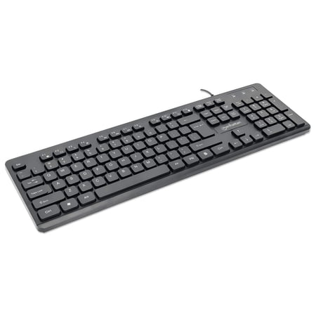 MANHATTAN USB Wired Computer Keyboard - with 4.5 ft USB-A Cable  104 Quiet Membrane Keys  Full-Size  Spill-Resistant - Compatible with Windows  Linux  Laptop  Desktop  PC - 3 Yr Mfg Warranty price history on PriceWatchPro