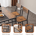 thumbnail image 3 of Ktaxon 4 Pcs Dining Table Set, Dinner Table Set for 4 with 2 Chairs with Backrest and Bench with Storage Rack,Nesting Furniture Set for Dining Room and Restaurant Rustic Brown, 3 of 8