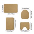 thumbnail image 3 of Yokan Foam Bath Mat Set 4-Piece, Soft Comfortable Bathroom Rugs, Non-Slip Water Absorbent Bathroom Accessories, Velvet Fleece Bathroom Organizer for Shower and Floor, Gray/Khaki/Dark Blue, 3 of 9