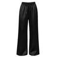 thumbnail image 7 of DeHolifer Women's Pants High Waisted Solid Color Wide Leg Drawstring Flowy Trousers with Pockets Black S, 7 of 7
