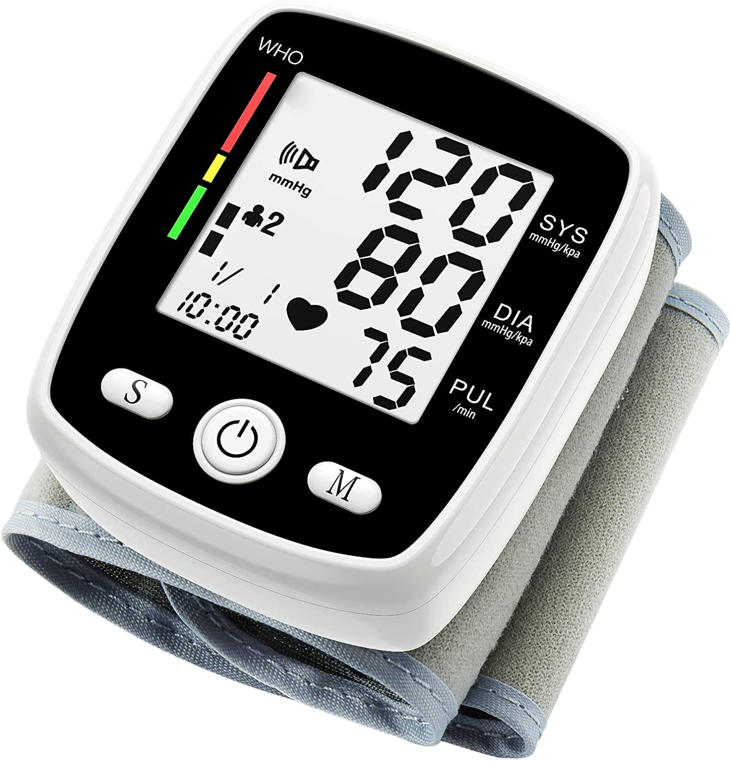 Aoibox Automatic Blood Pressure Monitor Wrist Bp Monitor with Large LCD  Display, Adjustable Wrist Cuff, 99x2 Sets Memory HDZB007 - The Home Depot
