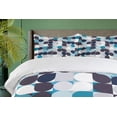 thumbnail image 4 of Ambesonne Abstract Duvet Cover Sets, Retro Circles Squares, 2-King, Brown Grey Teal White, 4 of 7
