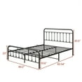 thumbnail image 4 of Metal Bed Frame Queen Size Platform No Box Spring Needed with Vintage Headboard and Footboard Premium Steel Slat Support/Black, 4 of 5