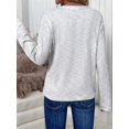 thumbnail image 3 of Womens Waffle Knit Tops V Neck Long Sleeve Shirts Henley Dresy Casual Blouses Fall Outfits 2025 White L, 3 of 4