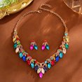 thumbnail image 3 of TAZAG luxury earrings necklace two-piece set full of diamonds fashion set chain bridal dress wedding banquet accessories, 3 of 5