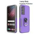 thumbnail image 2 of Phone Case for S23 FE Case Galaxy S23 FE 5G Phone Case Samsung S23 FE Case, Heavy Duty Shockproof Full Body Phone Cover Built in Rotatable Magnetic Ring Holder Kickstand , 2023 Purple, 2 of 7