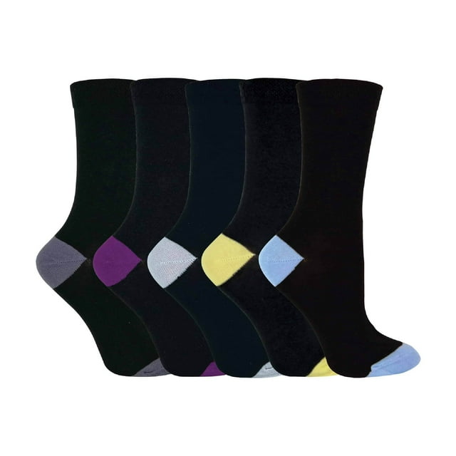 Sock Snob - Chaussettes pour Femmes à Dessus Doux en Coton Riche / Chaussettes pour Dames à Talon et Bout Colorés