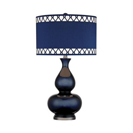 - Table Lamps 1 Light With Navy Blue With Black Nickel Ceramic Metal Medium Base 28 inch 150 Watts