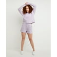 thumbnail image 5 of Hanes Women's Garment Dyed Fleece Sweatshirt Future Lavender XS, 5 of 6