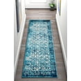 thumbnail image 1 of Well Woven Cheshire Blue Moroccan Lattice Vintage Modern Casual Traditional Trellis 2x7 (2'3" x 7'3" Runner) Area Rug Thick Soft Plush Shed Free, 1 of 6
