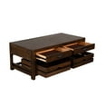 thumbnail image 3 of Flint Coffee Table- 2 Drawers- Crates- Dark Brown Mahogany- 50 Inch, 3 of 6