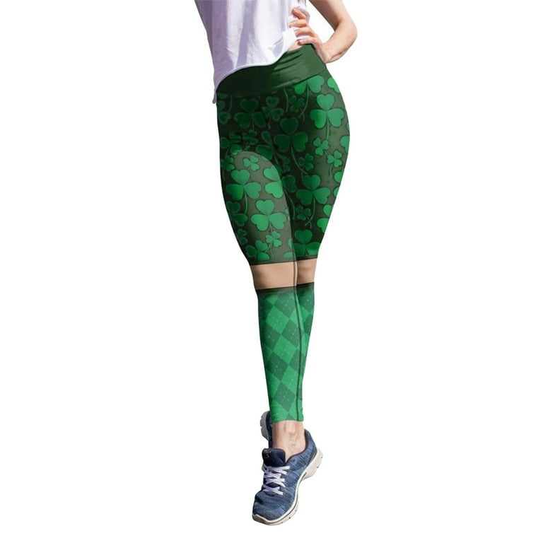 HSMQHJWE Yoga Dress Pants for Women plus Size Women's Paddystripes Good  Luck Green Pants Print Leggings Skinny Pants For Yoga Running Pilates Gym  plus