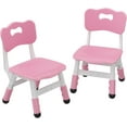 thumbnail image 3 of Historyli Sillas infantiles de plástico de 3 niveles con altura ajustable y almohadillas antideslizantes, color rosa, paquete de 2, 3 of 8