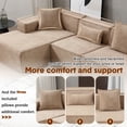 thumbnail image 5 of Dinosisco 129.5" Oversized Modular Sectional Sofa, Modern L-Shaped Couch with Left Chaise, 3 Pieces Living Room Sofa Set, No Assembly Required, Light Brown Chenille, 5 of 12
