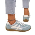 thumbnail image 6 of HTHLVMD Lace-Up Low-Top Casual Shoes, Suede Leather Combination Walking Shoes, Women's Retro Two-Tone Low-Top Lace-Up Sneakers, Slip-On Suede Non-Slip Fashionable Casual Walking Shoes, Sky Blue 5.5, 6 of 6