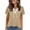 Khaki, variant on Short Sleeve Tops for Women Crossover Drawstring V Neck Summer Casual Loose Fitted Comfy T Shirts