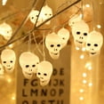 thumbnail image 2 of Vorkoi Halloween String Lights Battery Operated 3D Pumpkin Bat Ghost Lights Halloween Decorations Lights Indoor Outdoor Cute Halloween Party Decor, 2 of 5