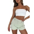 thumbnail image 5 of Biekopu Women Shorts, High Waist Button Zipper Closure Casual Daily Solid Short Pants with Pockets, 5 of 7