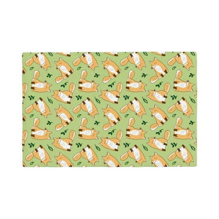 

Placemats Set of 4 Cartoon Fox 2 Heat Resistant Non - Slip Place mats Waterproof table mat for Kitchen Dining-4片装