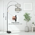 thumbnail image 3 of Arc Standing Lamp, Boho Floor Lamps for living room with Remote and LED Dimming Bulb, Rattan Tall Lamp for Bedroom with 3 Color Temperatures, Height Adjustable Farmhouse Stand up Light for Office, 3 of 18