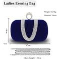 thumbnail image 3 of LHSHID Women Velvet Evening Bag Sparkly Rhinestone Clutch Bag Bridal Wedding Purse Charming Glittering Handbag, 3 of 7