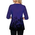 thumbnail image 1 of Jumpingount Blusa Camiseta Manga 3/4 Cuello Estampado Encaje Mujer Blusa Verano Top Prendas para la parte del cuerpo Azul S Jumpingount AP002096-33, 1 of 5