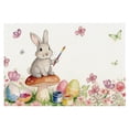 thumbnail image 2 of WUXIAB Kitchen Table Mat,Easter Table Setting,Countertop Mat,Spring Party Mat,Universal Table Mat,12x18 Inch Easter Placemat,Single Bunny Painting Easter Eggs Design,Spring Holiday Table Mat, 2 of 9