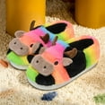 thumbnail image 2 of Fuzzy Cow Slippers for Kids Cute Fluffy Cow Toddler House Slippers Girls Boys Animal Cartoon House Shoes for Indoor Outdoor, 2 of 6