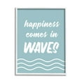 thumbnail image 5 of Stupell Industries Happiness Beach Water Waves Uplifting Cursive Phrase Graphic Art White Framed Art Print Wall Art, Design by Lettered and Lined, 5 of 5
