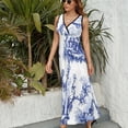 thumbnail image 6 of Blue Chinoiserie Toile Dress Fashion Boho Beach Long Dresses Female Party Printed Maxi Dress, 6 of 9