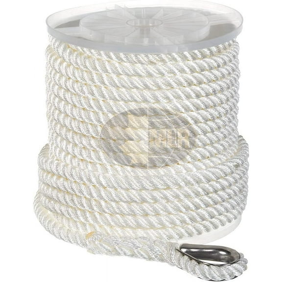 Nylon 3 Strand Anchor/Rigging Line 1/2" x 200' White