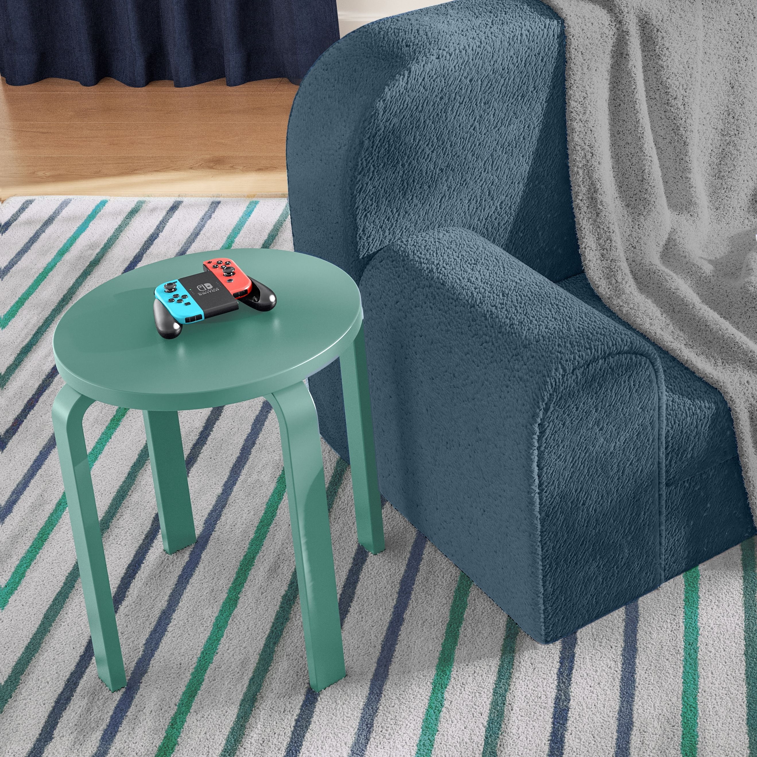 Mainstays Kids Wood Nightstand Side Table, Frosty Spruce