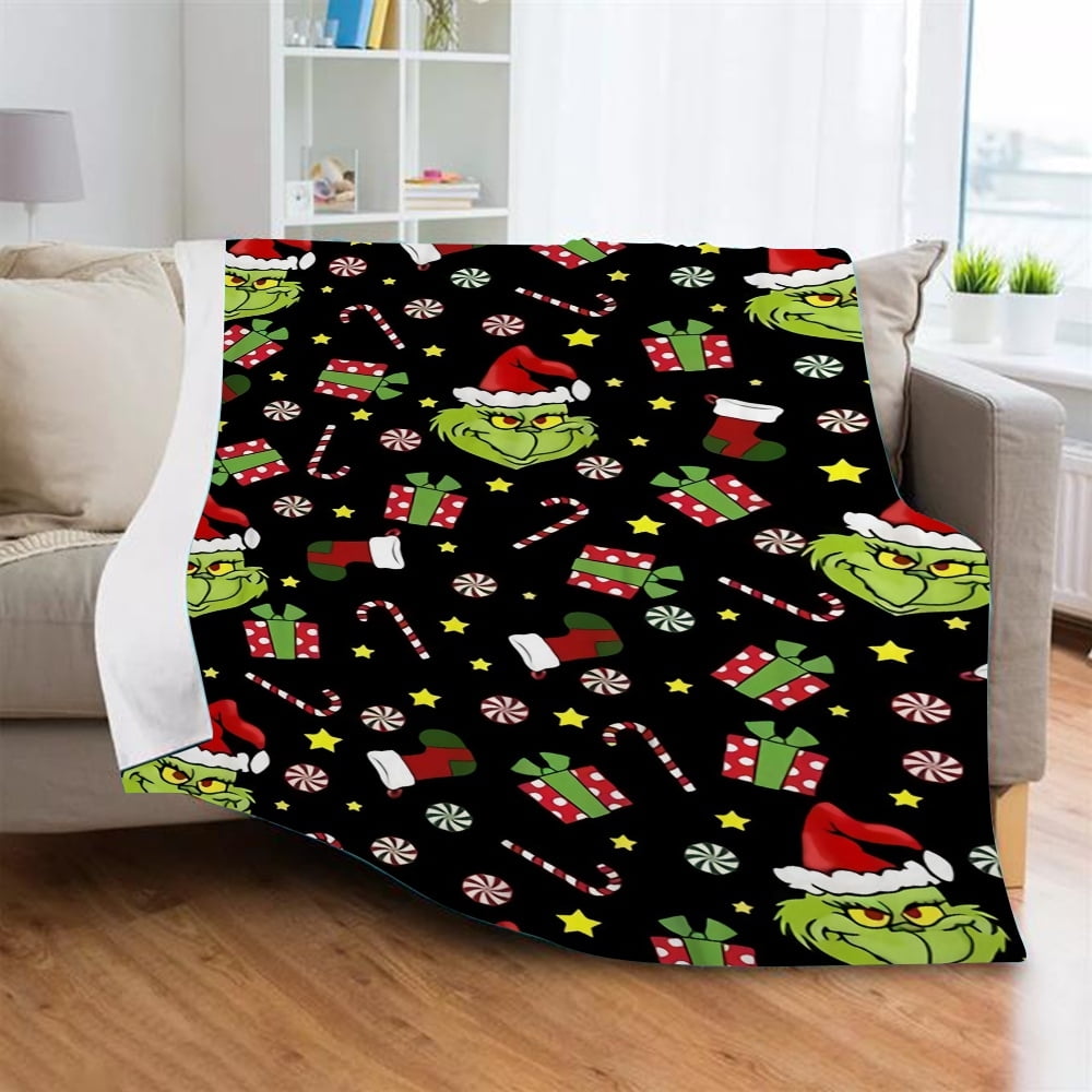 The Grinch Blankets Merry Christmas Blanket for Bed Sofa Couch Chair
