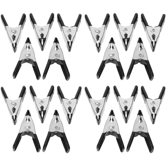 LEORX 20Pcs Black Spring Clamps Heavy Duty Plastic Clips for Background and Woodworking Tasks