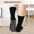 thumbnail image 2 of Non Slip Socks for Women, PUTUO Grippy Socks, Cotton Cozy Breathable Loose Fit Top Crew Socks, Ideal for Yoga, Pilates, Barre, Hospital, 5 Pairs, Size 6-9, 2 of 6