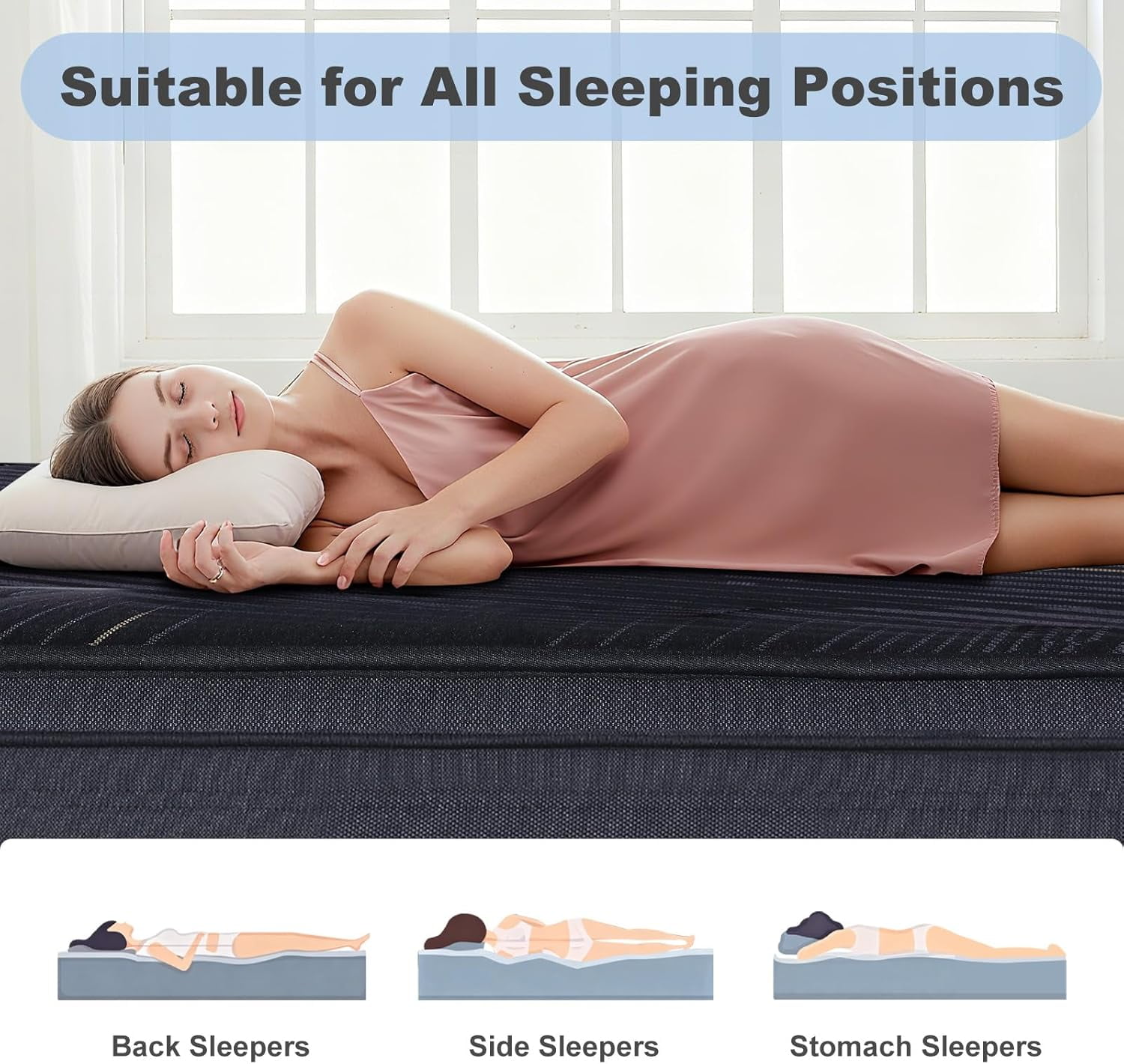 OMOGS Twin Size Mattress 10 Inch, with Memory Foam & Individually Wrapped Pocket Coils for Support, Medium Comfort, Breathable & Durable, for Comfortable Sleep & Pressure Relief, Fiberglass-Free