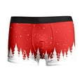 thumbnail image 5 of Christmas Underwear for Men Breathable and Comfortable Santa Shorts Snowman Reindeer Graphic Holiday Shorts Men Lingerie, B06 Red, Size XL, 5 of 6
