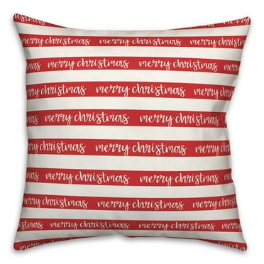 Creative Products Merry Christmas Stripes 16 x 16 Spun Poly Pillow