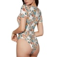 thumbnail image 3 of Naloa Cute Rabbit Floral Women's Short-Sleeved Onesie, One-Piece Swimsuit for Parties, dates, clubs - X-Large, 3 of 9