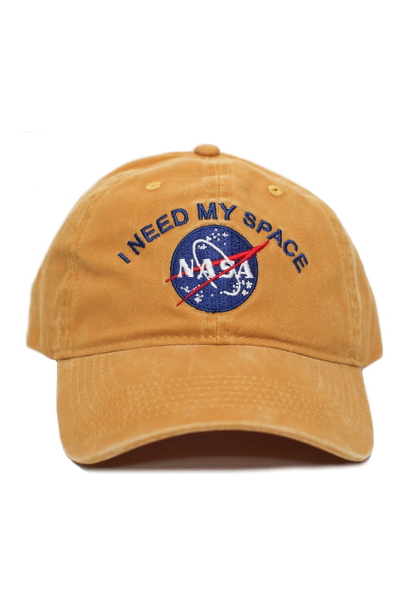NASA I Need My Space Pigment Dye Embroidered Hat Cap Unisex Adult Multi (Gold),One Size